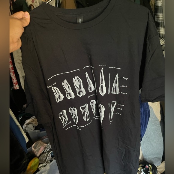 Unisex Human Teeth Anatomy Tee Black Graphic Tee - Picture 4 of 8